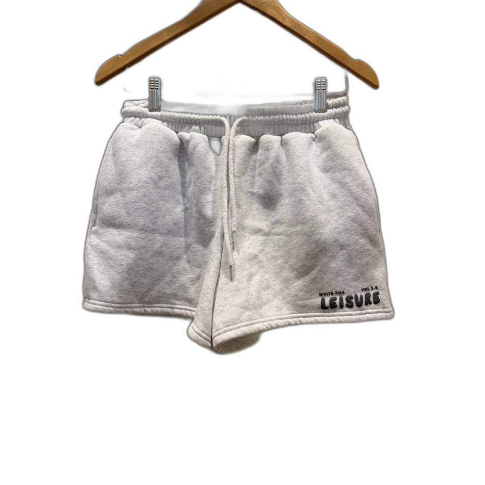 White Fox Leisure Lounge Sweat Shorts - Grey, size Small